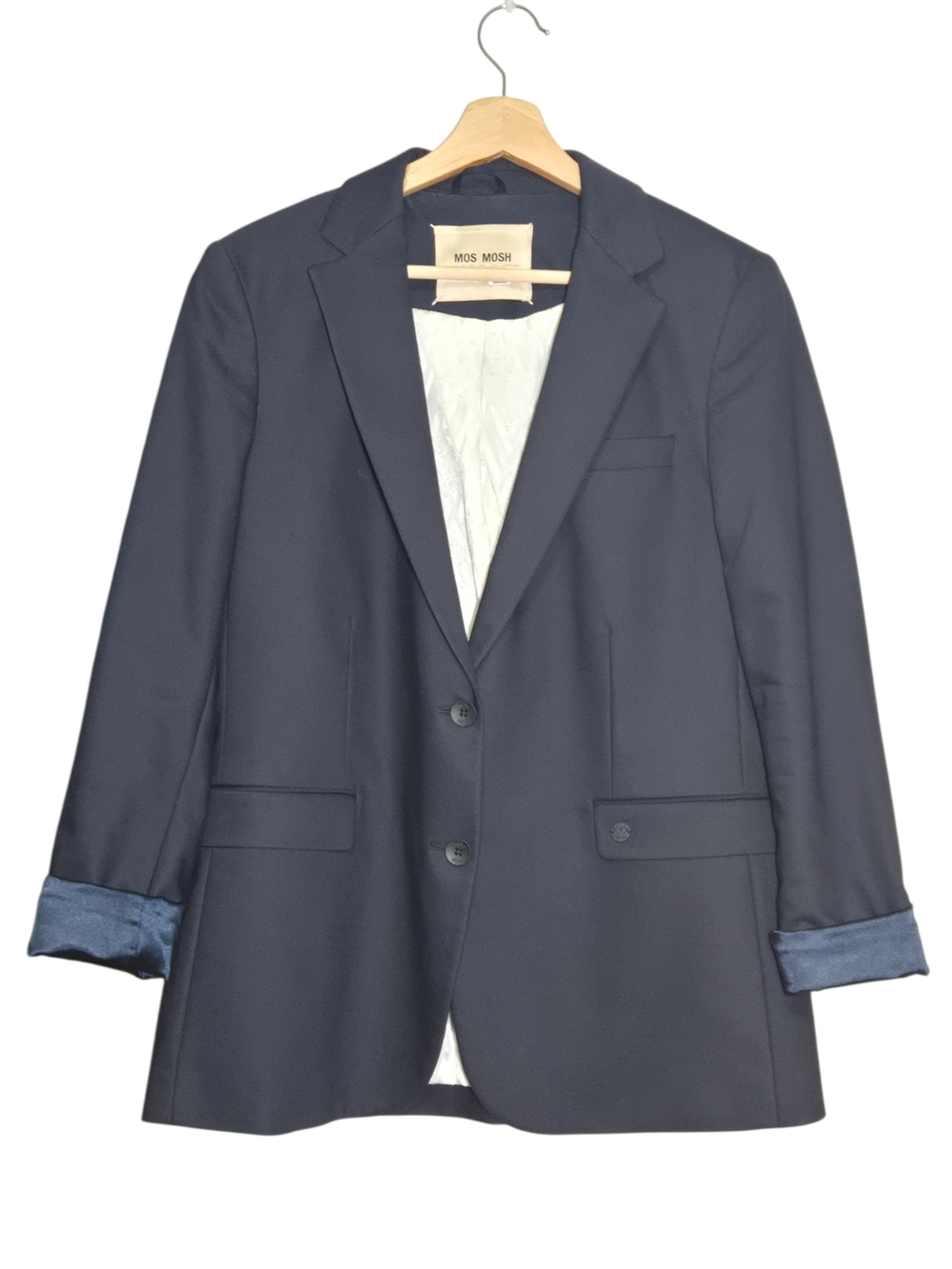 MOS MOSH Mary Night Navy Blazer Size EU 38 Tailored Classic Jacket Womens